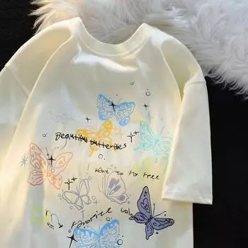 Белая хлопковая текстурированная футболка с короткими рукавами, женские летние американские винтажные топы XS