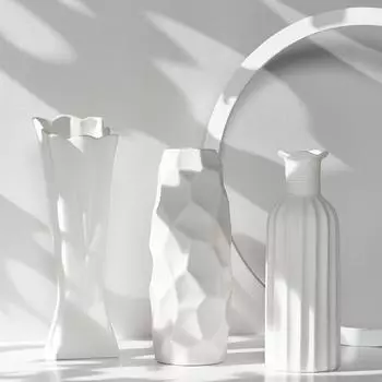 Белая художественная керамическая ваза для цветов, украшение для дома, аксессуары для гостиной, скандинавской классической столовой, фарфоровые высокие вазы