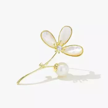 Белая имитация лепестка рябчика жемчужина брошь высокого класса женский дизайн Sense Niche изысканный корсаж одежда костюм булавка