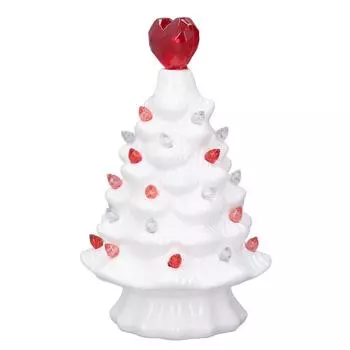 Белая керамическая светодиодная подсветка для елки в форме сердца, винтажная ретро-центральная часть для праздничного стола
