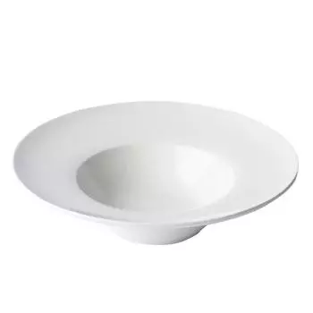 Белая керамическая тарелка, гостиничная посуда, тарелка в форме соломенной шляпы, десертная тарелка, европейская тарелка для пасты и супа, набор круглых глубоких тарелок для дома