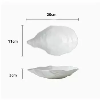 Белая керамическая тарелка Oyster, тарелка для сашими, миска для десерта, тарелка для суши, фруктовая миска, салатница, ресторанная посуда, поднос для закусок