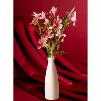 Белая керамическая ваза для цветов – Стильный дизайн в форме бутылки, Идеальна для центральных элементов офиса и гостиной, Элегантный горшок для современного домашнего декора,
