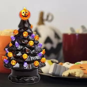 Белая керамика Светящееся тыквенное дерево Привлекательный Полезный декор украшения Хэллоуина