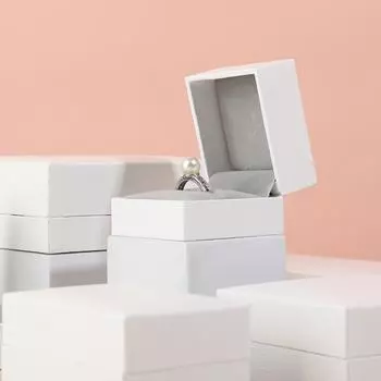 Белая кожаная бумажная шкатулка для украшений, ожерелье с кольцом, браслет, браслет, шкатулка для хранения украшений, подарочная упаковочная коробка