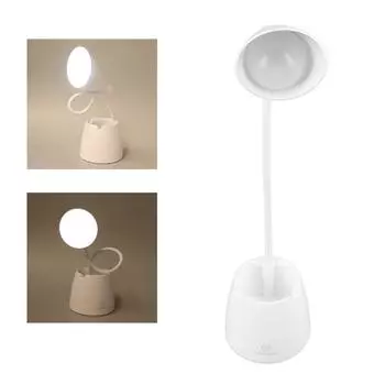 Белая креативная перезаряжаемая светодиодная настольная лампа для чтения 2000 мАч с сенсорной регулировкой яркости, портативная настольная лампа для дома