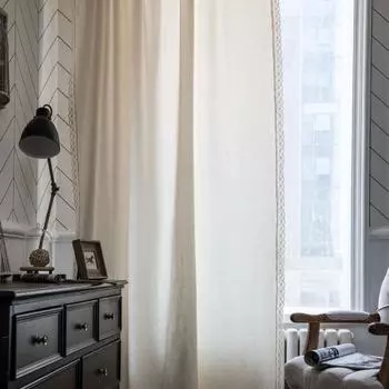 Белая кружевная занавеска высокого качества, простая современная хлопковая льняная однотонная штора для дома, гостиной, затемняющие крючки, покрывало для эркера 150x160cm&Hooks
