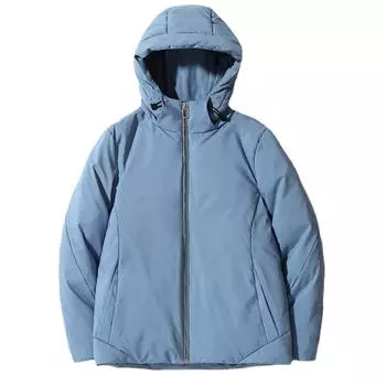 Белая куртка на утином пуху для мужчин, повседневная теплая куртка с капюшоном, куртка с хлопковой подкладкой, толстый верх, однотонный цвет M