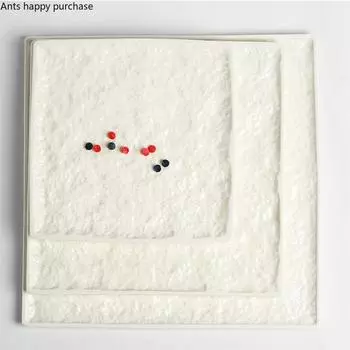 Белая квадратная керамическая тарелка Обеденная тарелка Западные тарелки Тарелки для стейков Блюдо Гостиничная посуда Миска для лапши Поднос для фруктов Блюдо для суши