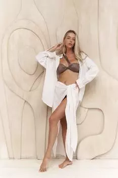 Белая льняная рубашка оверсайз Charlotte