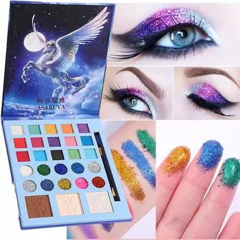 Белая лошадь, тарелка для макияжа, косметика, сценический цвет, тени для век, румяна, пудра для бровей, пудра, контурирующая тарелка, многоцелевая 01#