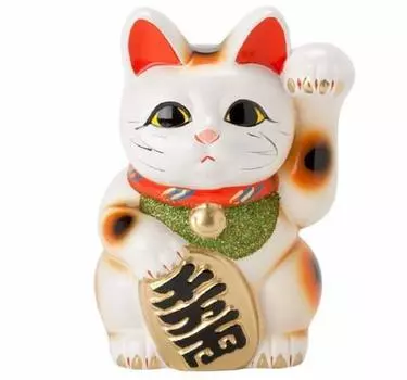 Белая маленькая кошка левая рука приглашающая манящая Tokoname изделия Нет. 6, люди, кот,