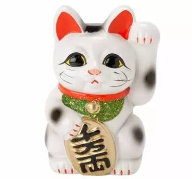 Белая маленькая кошка левая рука приглашающая манящая Tokoname изделия Нет. 4, люди, кот,