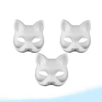 Белая маска кошки из мякоти эмбриона, белый полукостюм для ролевой аниме-вечеринки, маска своими руками One Size белый