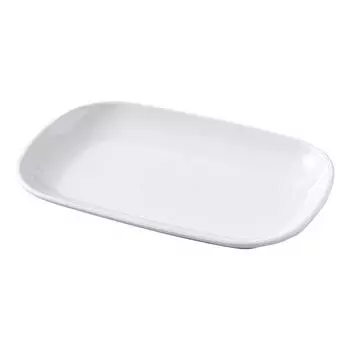 Белая меламиновая тарелка для еды Deepen с круглыми сторонами, прямоугольные блюда, имитация фарфора, столовая посуда, подносы для хранения закусок и горячих блюд