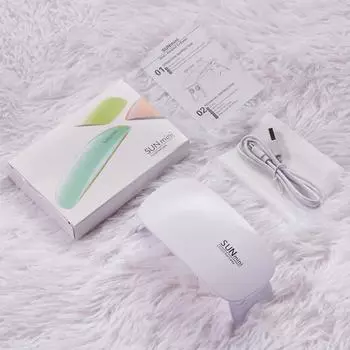 Белая мини-УФ/светодиодная лампа для ногтей не повреждает кожу и ногти. Однокнопочный переключатель содержит 6 светодиодных лампочек, может устанавливать время работы 60 и 120 секунд. separate белый