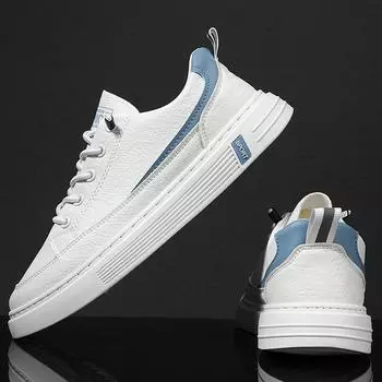 Белая мужская повседневная обувь высокого качества, удобная кожаная дышащая легкая мужская обувь для прогулок, нескользящая мужская обувь 43