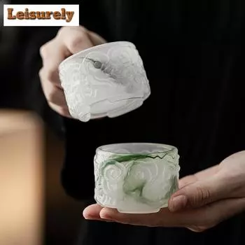 Белая нефритовая стеклянная чашка Master Cup с глазурью из красного агата, чайный кувшин, персональная пиала для чая, держатель для заваривания чая, набор кружек, домашний чайный сервиз в стиле кунг-фу