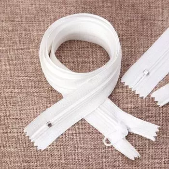 Белая нейлоновая застежка-молния с закрытым концом для защитной одежды, простыней, подушек, палаток (нет. 3 и нет. 5) No. 3 White 75cm x3