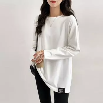 Белая нижняя рубашка DeRong, женская толстовка, новая бархатная футболка, женский осенне-зимний топ с длинными рукавами Cationic S