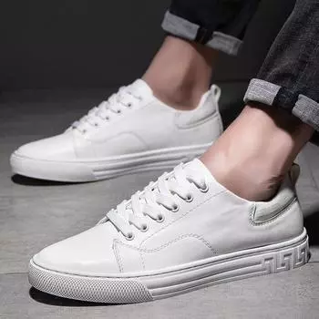 Белая обувь, мужская обувь, новые повседневные кроссовки в британском диком стиле с дышащей мягкой подошвой и плоской подошвой 38 белый