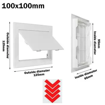 Белая открывающаяся крышка-пластина пластиковая инспекционный лючок панель доступа дверца дверцы стена потолок 100x100mm