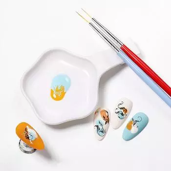 Белая палитра для дизайна ногтей, подставка для мытья ручек для рисования, стойка для маникюрных инструментов, подставка для кистей для дизайна ногтей