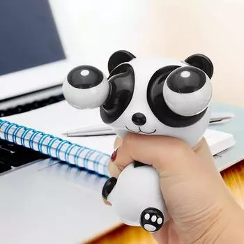 Белая панда сжимает лопнувшую глазную панду декомпрессионная панда щипок облегчение волос мяч декомпрессионные игрушки белый