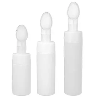 Белая пенящаяся бутылка для очищающего средства для лица Силиконовая кисточка Многоразовая пустая бутылочка для пены для мусса 100ML