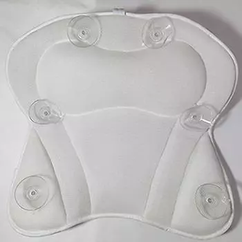 Белая подушка для ванны с бабочкой, подушка для ванной комнаты, 6 присосок, подушка для ванны с крючком белый