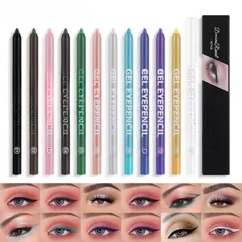 Белая подводка для глаз Dragon Ranee, цветная подводка для бровей, подводка для глаз, водостойкая и против пота, кисть из пены шелкопряда без слабых лежаний - тени для век 01