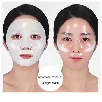 Белая прозрачная маска для лица коллагеновая маска для лица эмульсия растворимая абсорбируемая прозрачная маска для лица гидрогель 1PCS