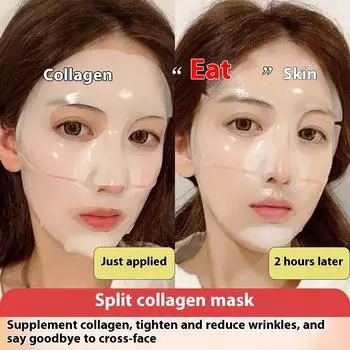 Белая прозрачная подтягивающая маска против морщин с кристаллами коллагеновая увлажняющая абсорбирующая сплит 1pcs