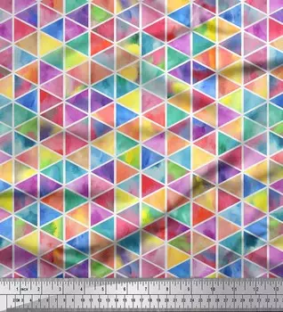 Белая японская креп-сатиновая ткань Soimoi с принтом марокканской мозаики, ткань для рукоделия по метрам, 42 дюйма 42 Inch Wide - Cotton Voile белый