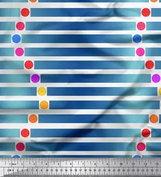 Белая японская креп-сатиновая ткань Soimoi с цветочным принтом в горошек и полоску, 42 дюйма по метрам 42 Inch Wide - Poly Crepe белый