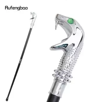 Белая роскошная змея кобра зеленые глаза модная трость для вечеринок декоративная трость для ходьбы элегантная трость с набалдашником 92 см