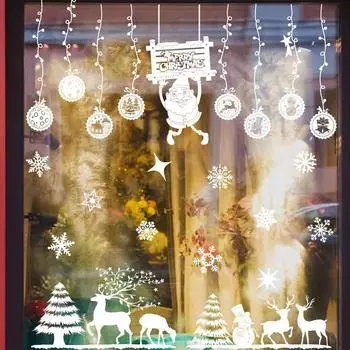 Белая рождественская настенная наклейка Статическая белая рождественская наклейка в рулоне A56