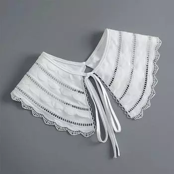 Белая рубашка с бантами и лацканами, съемный воротник, шаль для женщин, блузка с накладным воротником, декоративные съемные накидки на плечи, поддельный воротник