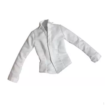 Белая рубашка с длинными рукавами в масштабе 1/6, верхняя одежда для женского тела размером 12 дюймов