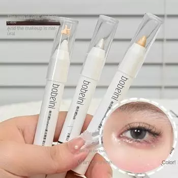 Белая ручка для теней для век, яркий цвет, ручка для тутового шелкопряда, матовая ручка для теней для век, водонепроницаемая ручка для макияжа глаз, косметика для глаз матово-белый