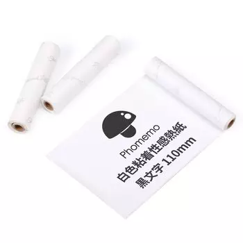 Белая самоклеящаяся термобумага Phomemo, ширина 110 мм, черный текст, 3 рулона, длина каждого рулона, 10 лет, совместима с Phomemo M04AS, Bluetooth, термобумага, используется для