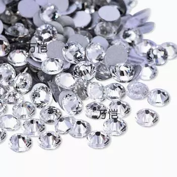 Белая серия с плоским дном, алмазное, стеклянное, кристаллическое сверло для ногтей, сделай сам, чехол для мобильного телефона, сверло для наклеек, свирепый медведь, стразы, ювелирные аксессуары ss6 (diameter 1.9-2) 1440 pcs/bag