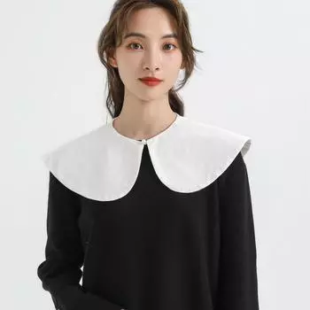 Белая шаль с накладным воротником, блузка, свитер, рубашка, съемный воротник, рубашка, накладной воротник, лацкан, шейный платок, декор одежды