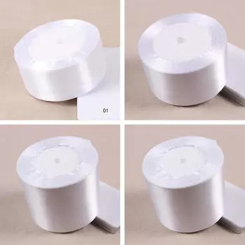 Белая шелковая атласная лента длиной 25 ярдов, декор для свадебной вечеринки, упаковка, шитье рождественской одежды 15mm белый