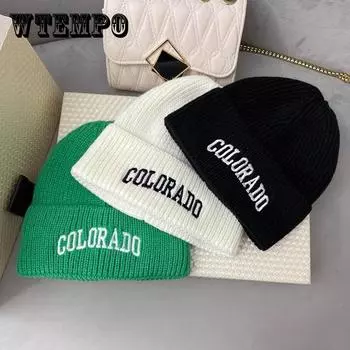 Белая шерстяная шапка для женщин, универсальная вязаная шапка с буквами для студентов на осень и зиму, теплая и холодная шапка для мужчин белый