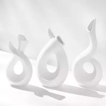 Белая скандинавская креативная керамическая ваза для украшения дома, сухоцветы, водные растения, цветочная композиция, цветочное устройство