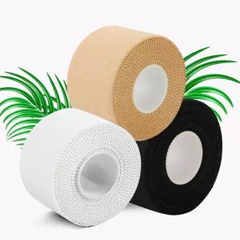 Белая спортивная лента с зубчатым краем: Тонкий хлопковый бинт для запястья и локтя 2.5cm x 9.1m