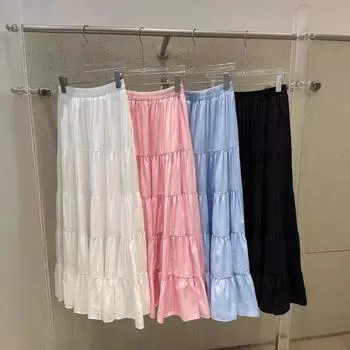 Белая юбка-торт для леди, нежный ветер, высокая талия, тонкая универсальная юбка, эластичная талия, маленькая, средняя и длинная юбка one size fits all белый