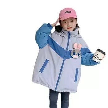 Белая утиная пуховая куртка детская пуховая куртка средней длины для девочек новая зимняя детская плотная зимняя одежда для девочек 90cm