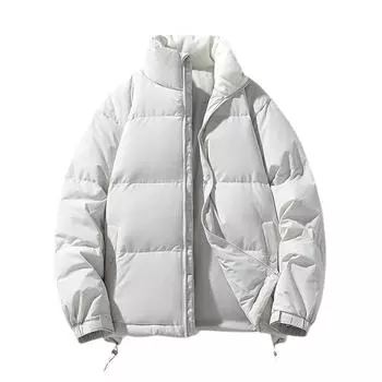 Белая утиная пуховая куртка мужская зимняя многоцветная свободная стойка-куртка для пары простой универсальный топ S